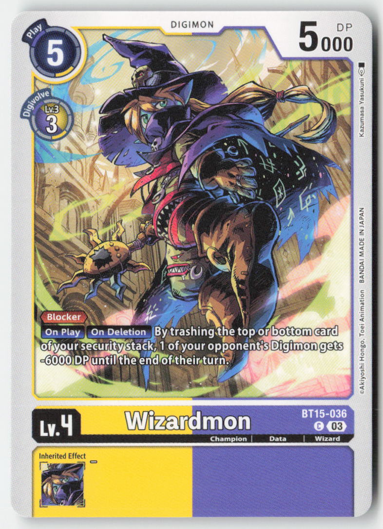 Wizardmon BT15-036 Normal Common Near Mint