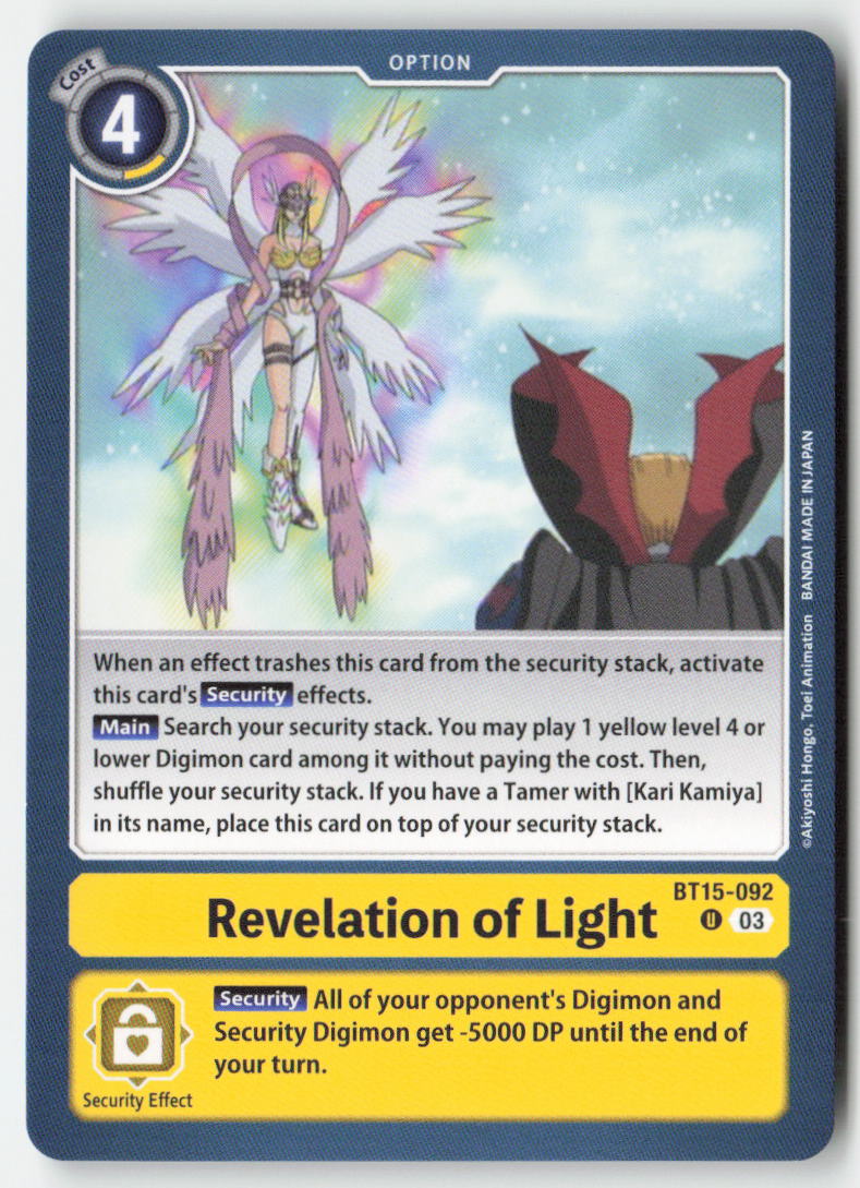 Revelation of Light BT15-092 Normal Uncommon Near Mint