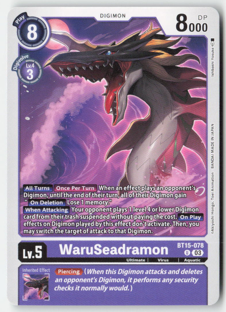 WaruSeadramon BT15-078 Normal Uncommon Near Mint