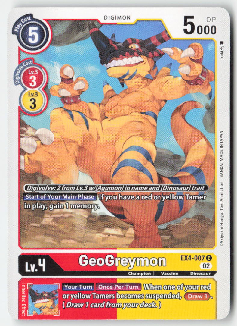 GeoGreymon EX4-007 Normal Common Near Mint, Front