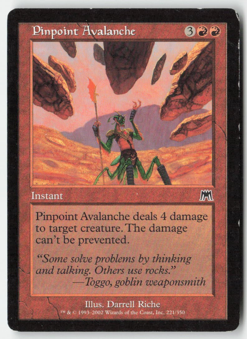 Pinpoint Avalanche ONS 221 Common Moderately Played, Front