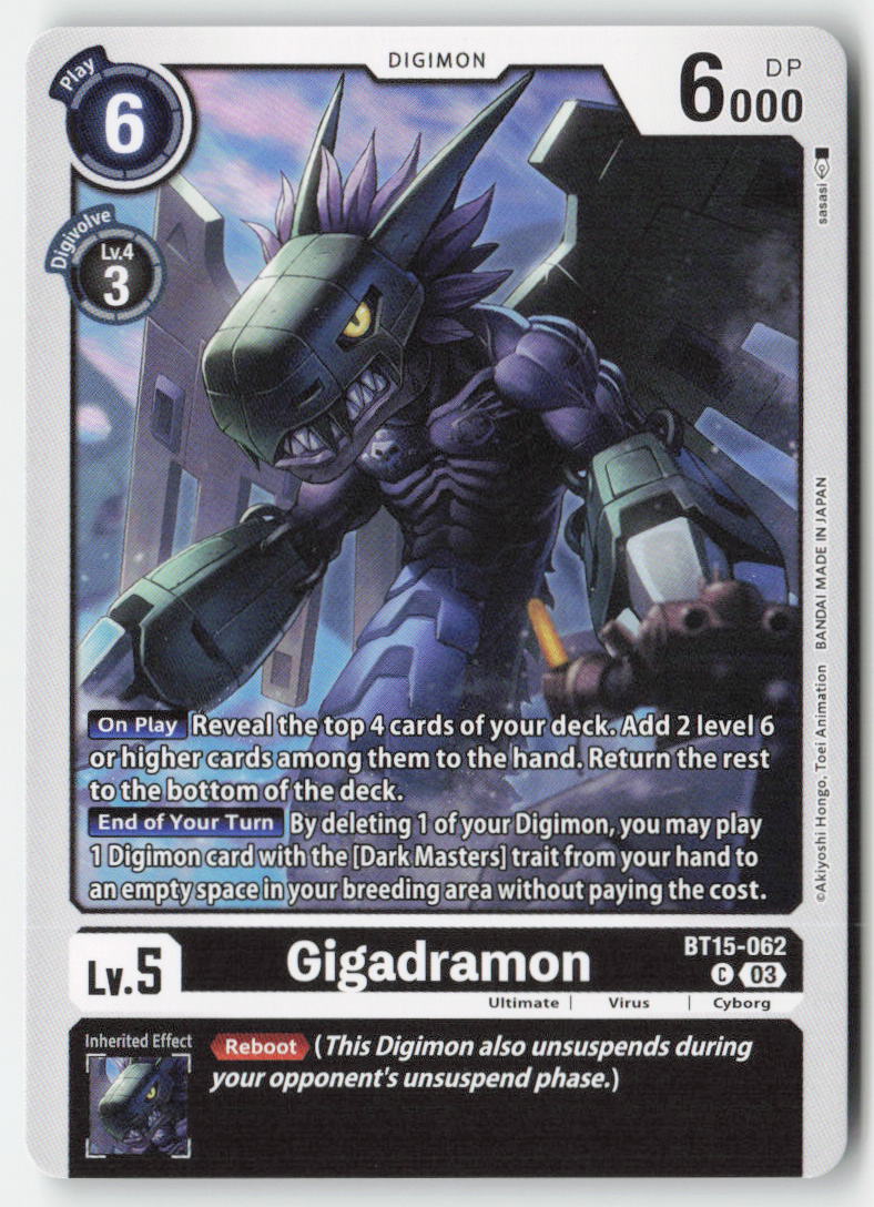 Gigadramon BT15-062 Normal Common Near Mint, Front