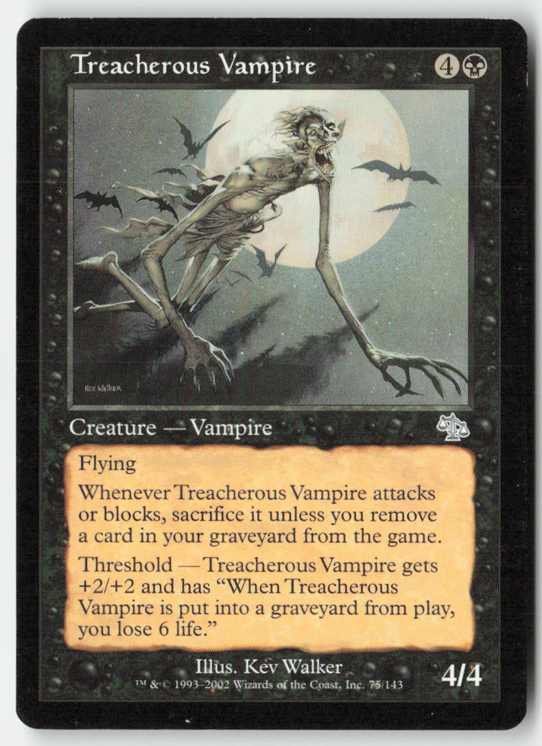 Treacherous Vampire JUD 75 Uncommon Moderately Played