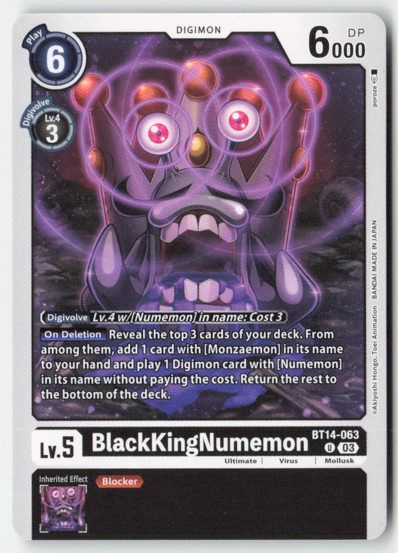 BlackKingNumemon BT14-063 Normal Uncommon Near Mint