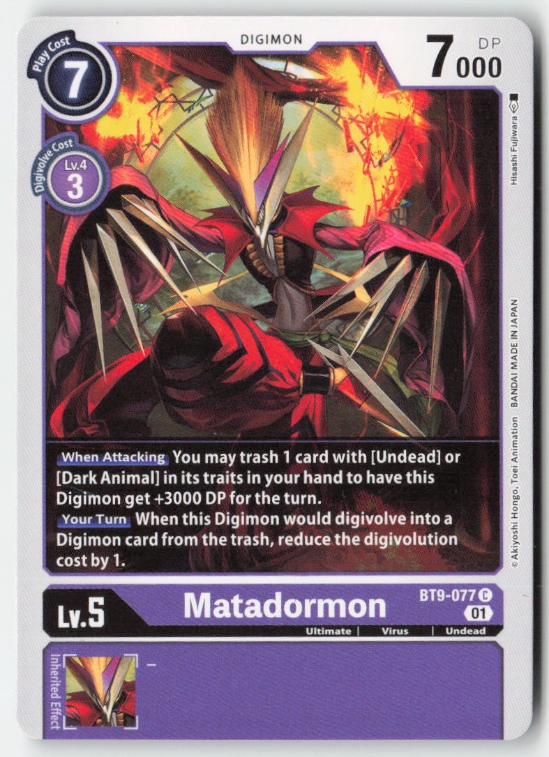 Matadormon BT9-077 Normal Common Near Mint