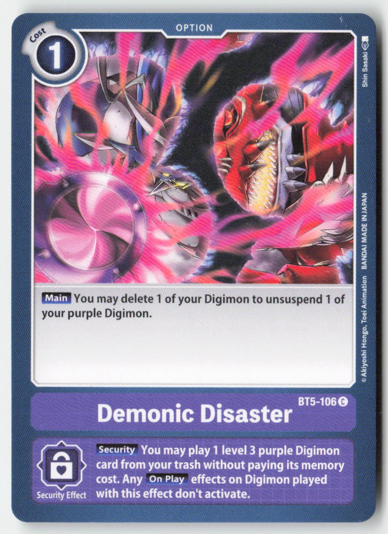 Demonic Disaster BT5-106 Normal Common Near Mint, Front