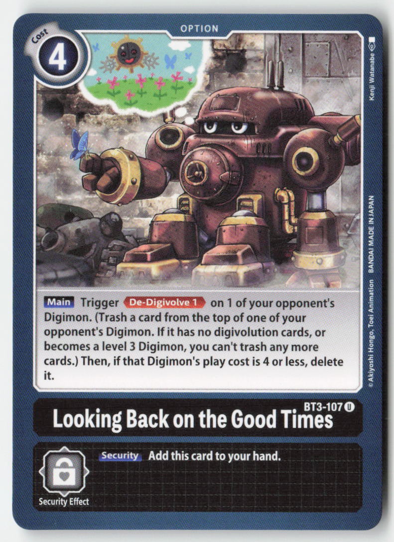 Looking Back on the Good Times BT3-107 Normal Uncommon Near Mint, Front