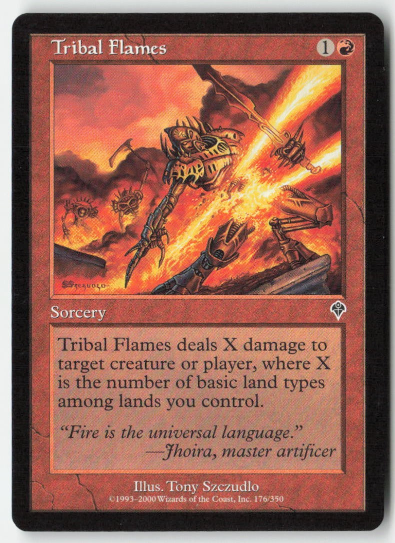 Tribal Flames INV 176 Common Moderately Played, Front