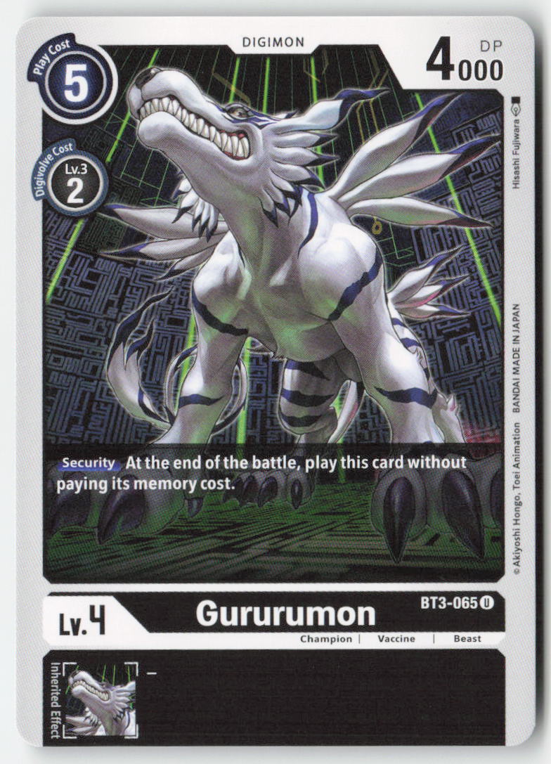 Gururumon BT3-065 Normal Uncommon Near Mint