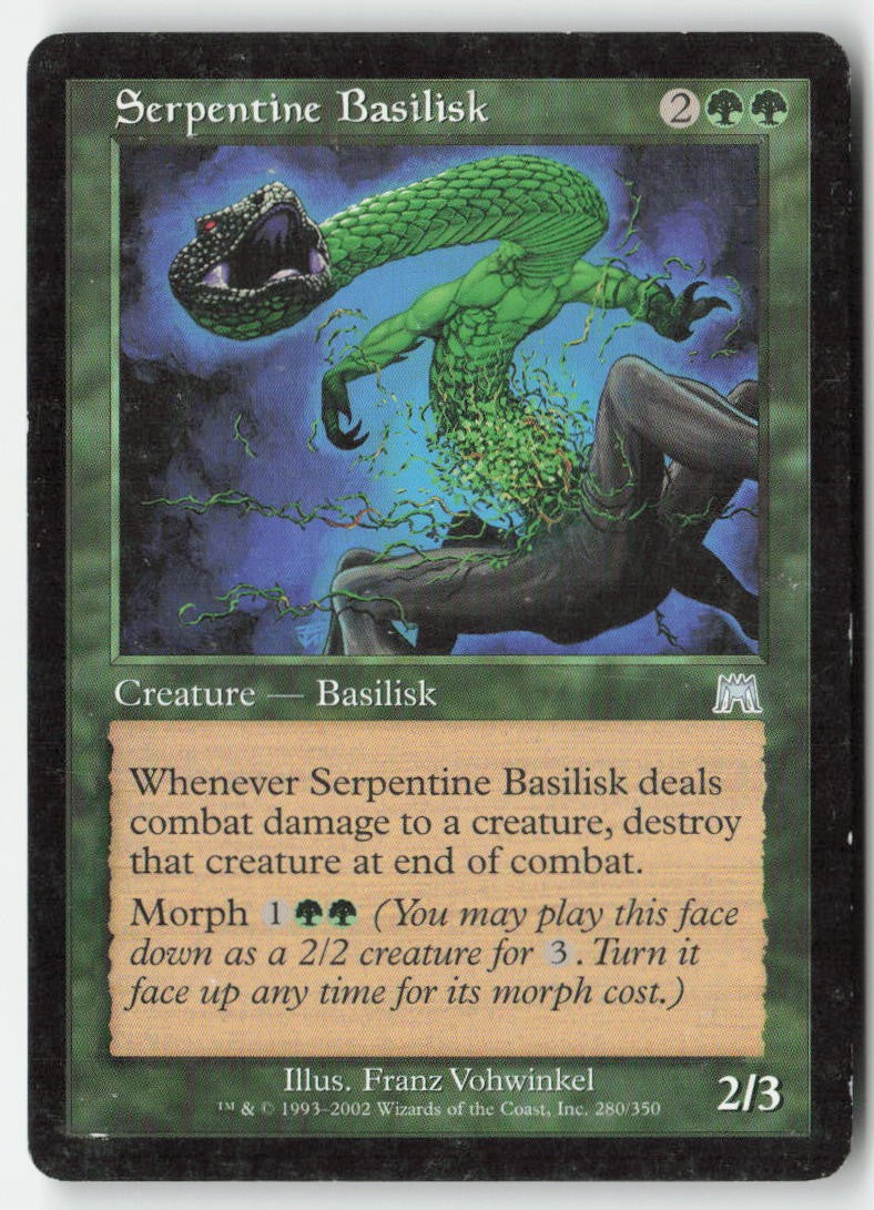 Serpentine Basilisk ONS 280 Uncommon Moderately Played, Front