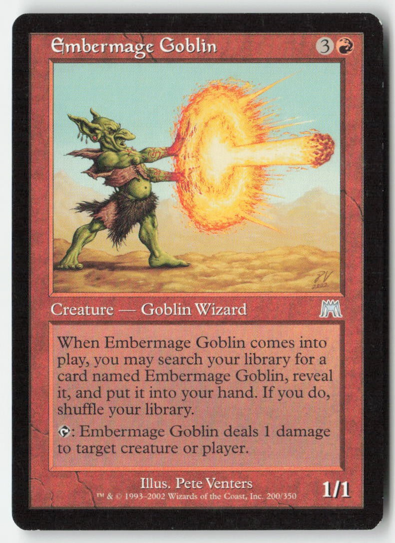 Embermage Goblin ONS 200 Uncommon Moderately Played, Front