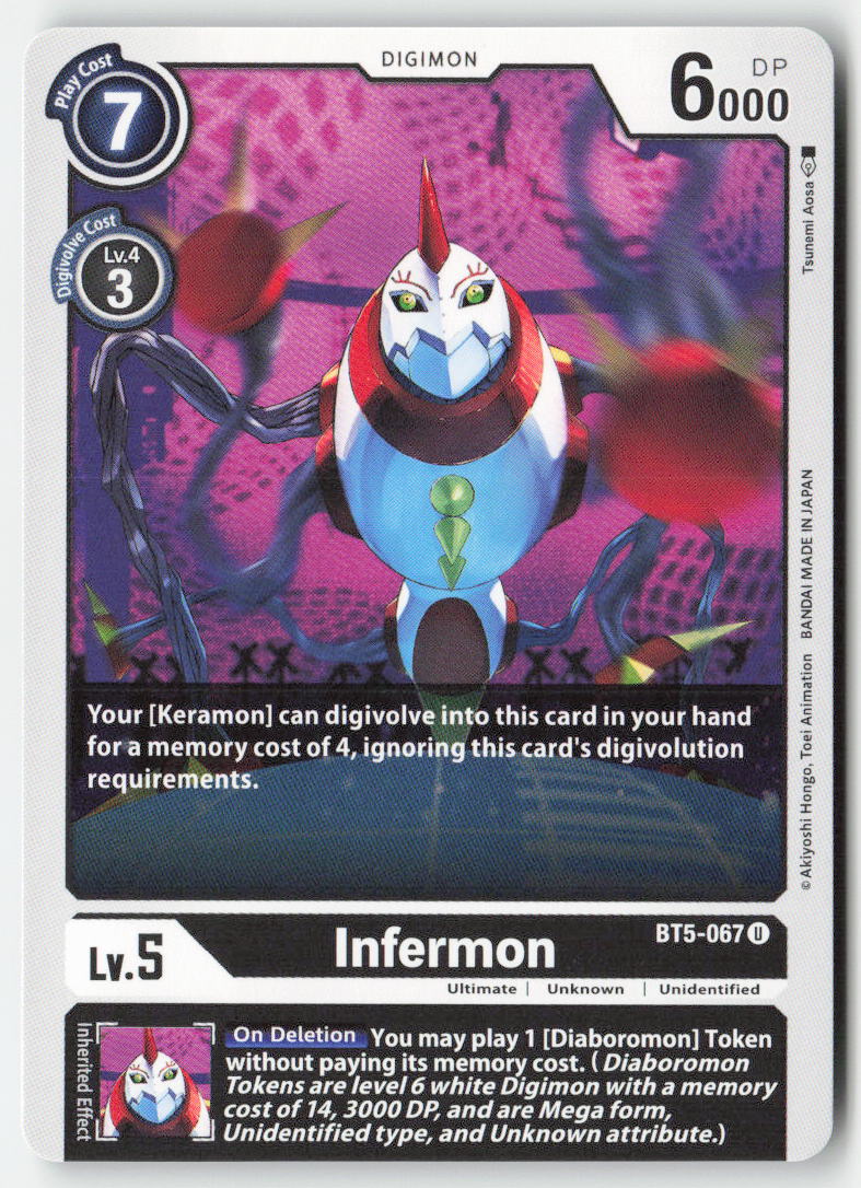 Infermon BT5-067 Normal Uncommon Near Mint, Front