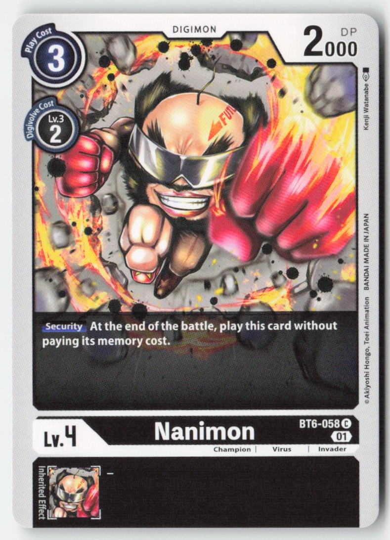 Nanimon BT6-058 Normal Common Near Mint, Front