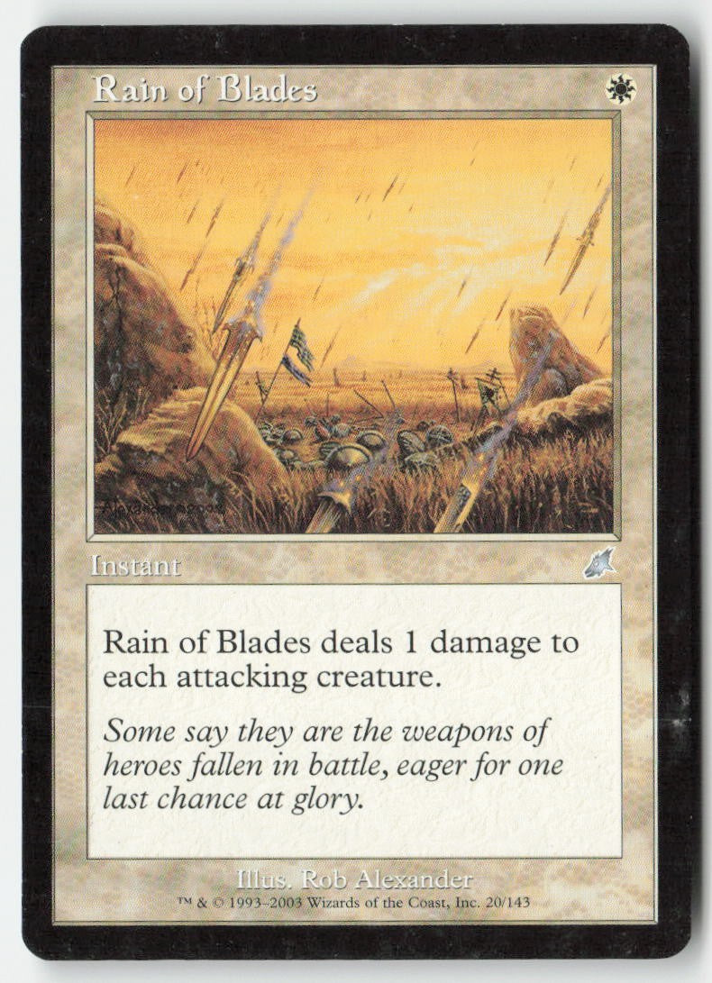 Rain of Blades SCG 20 Uncommon Moderately Played, Front