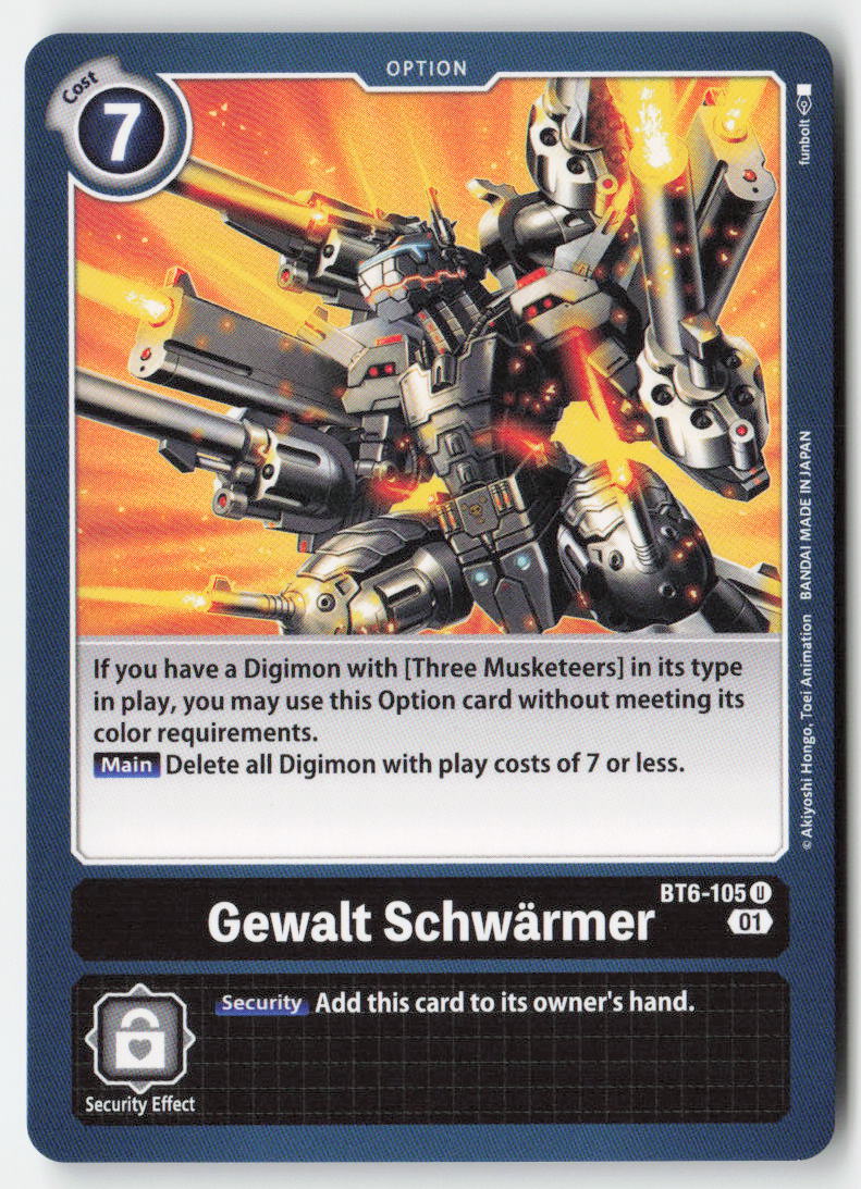 Gewalt Schwarmer BT6-105 Normal Uncommon Near Mint, Front