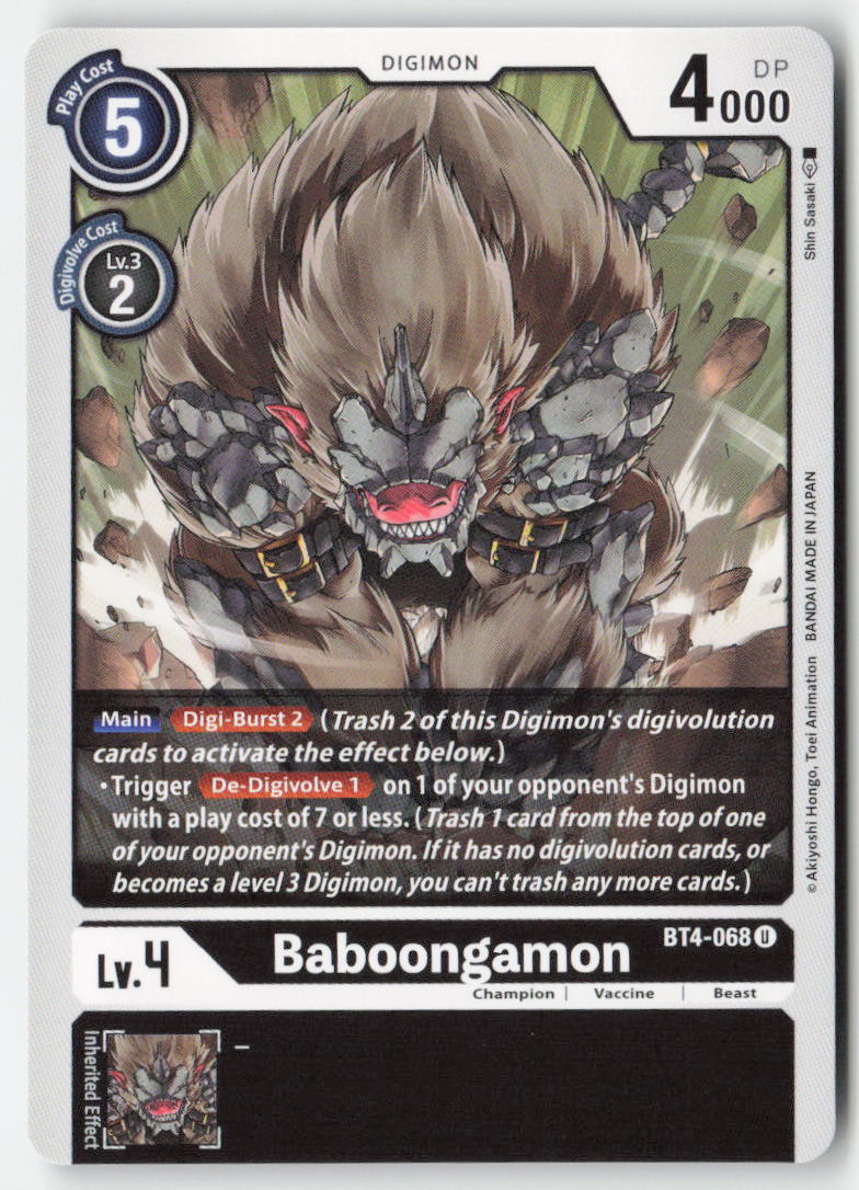 Baboongamon BT4-068 Normal Uncommon Near Mint