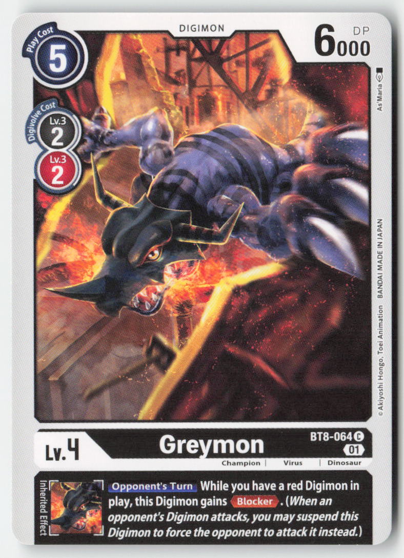 Greymon BT8-064 Normal Common Near Mint, Front