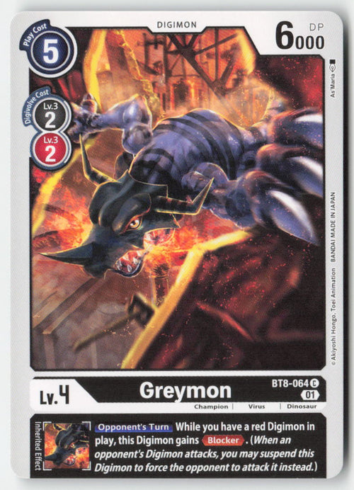 Greymon BT8-064 Normal Common Near Mint