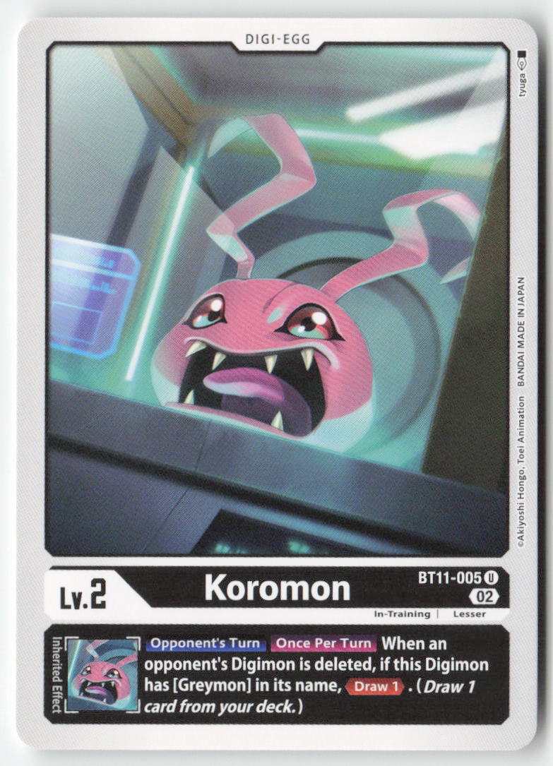Koromon BT11-005 Normal Uncommon Near Mint, Front