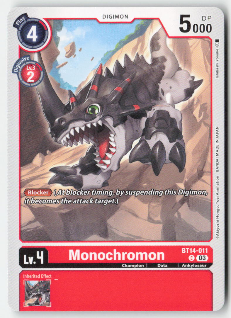 Monochromon BT14-011 Normal Common Near Mint, Front