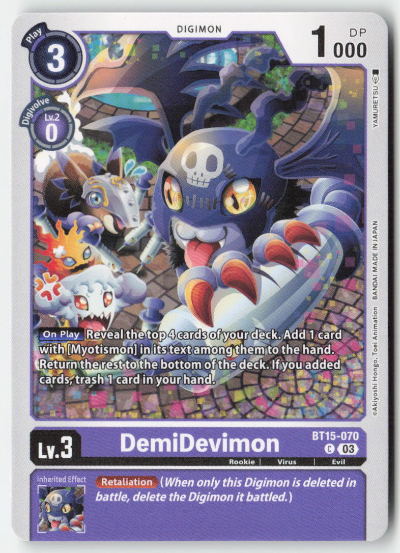 DemiDevimon BT15-070 Normal Common Near Mint
