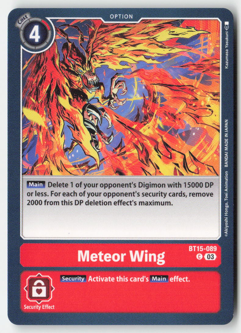 Meteor Wing BT15-089 Normal Common Near Mint