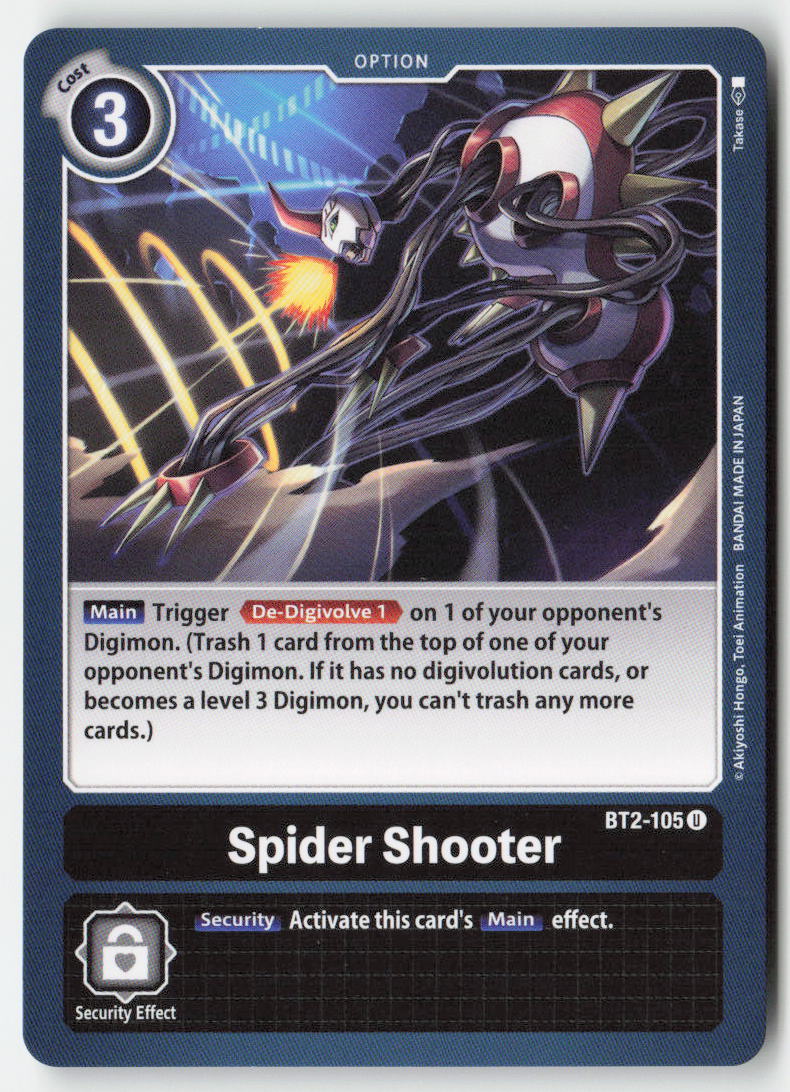Spider Shooter BT2-105 Normal Uncommon Near Mint, Front