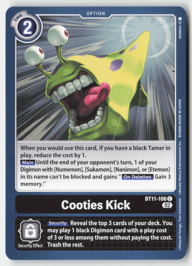 Cooties Kick BT11-106 Normal Common Near Mint, Front