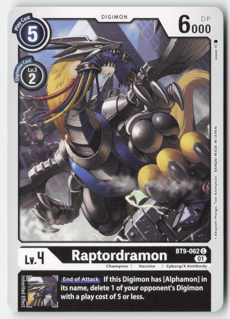Raptordramon BT9-062 Normal Common Near Mint