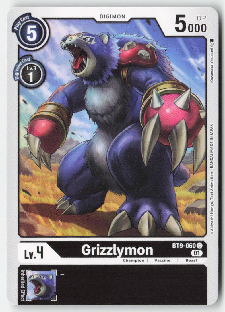 Grizzlymon BT9-060 Normal Common Near Mint