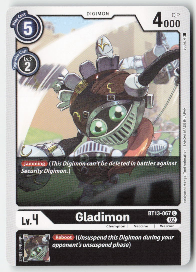 Gladimon BT13-067 Normal Common Near Mint, Front