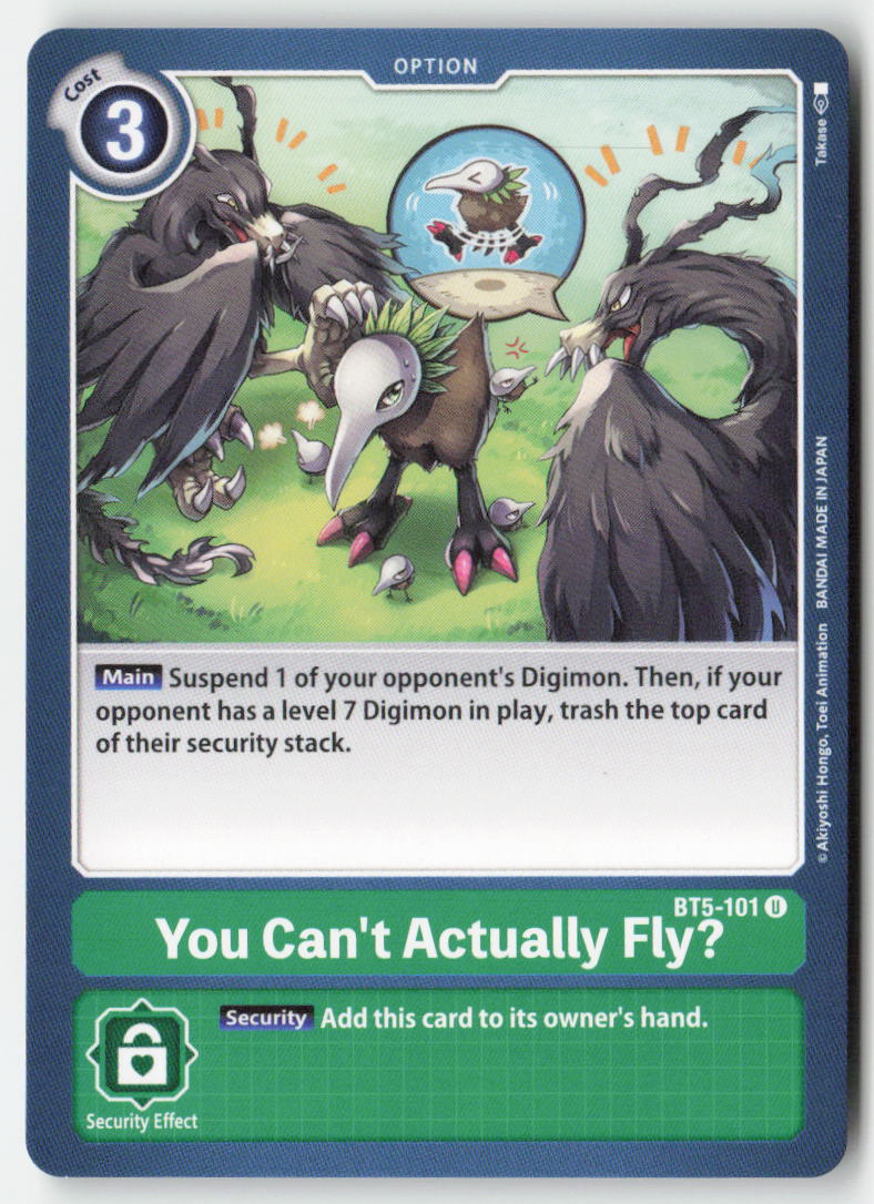 You Can't Actually Fly? BT5-101 Normal Uncommon Near Mint, Front