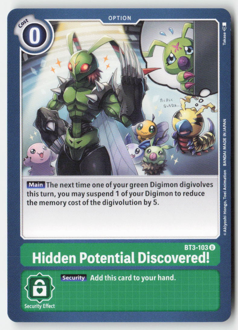 Hidden Potential Discovered! BT3-103 Normal Uncommon Near Mint
