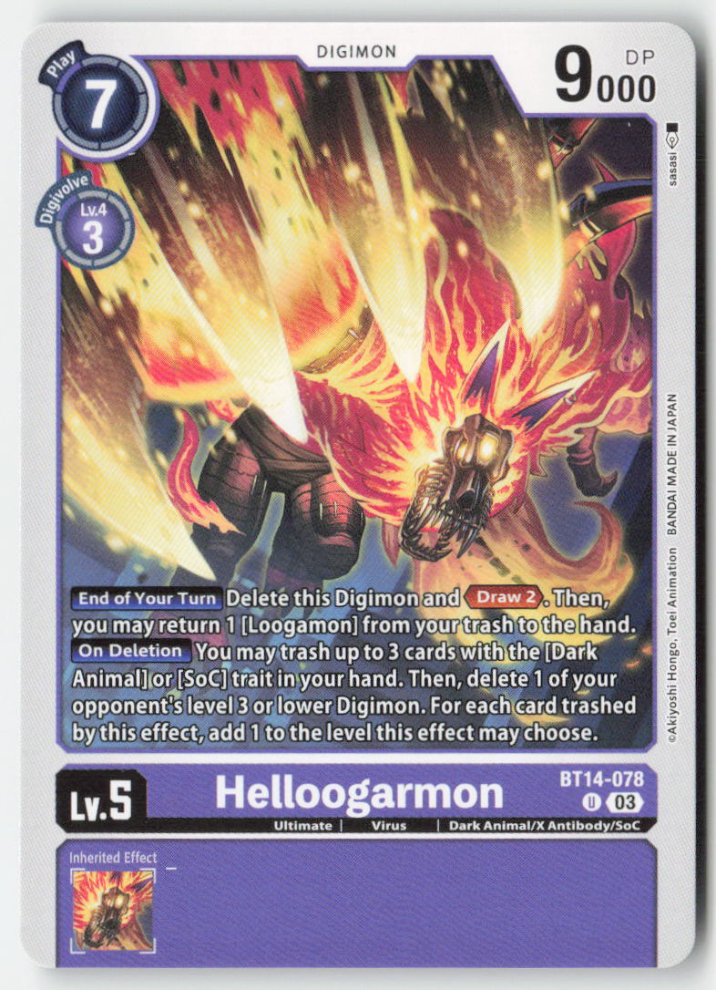Helloogarmon BT14-078 Normal Uncommon Near Mint, Front