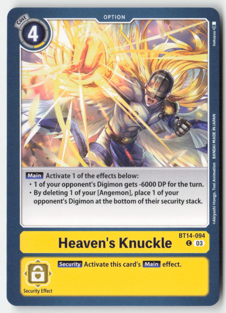 Heaven's Knuckle BT14-094 Normal Common Near Mint, Front