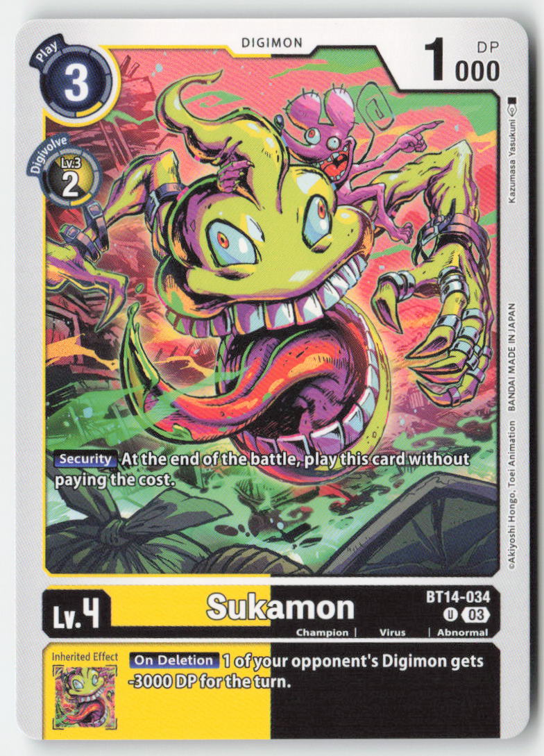 Sukamon BT14-034 Normal Uncommon Near Mint