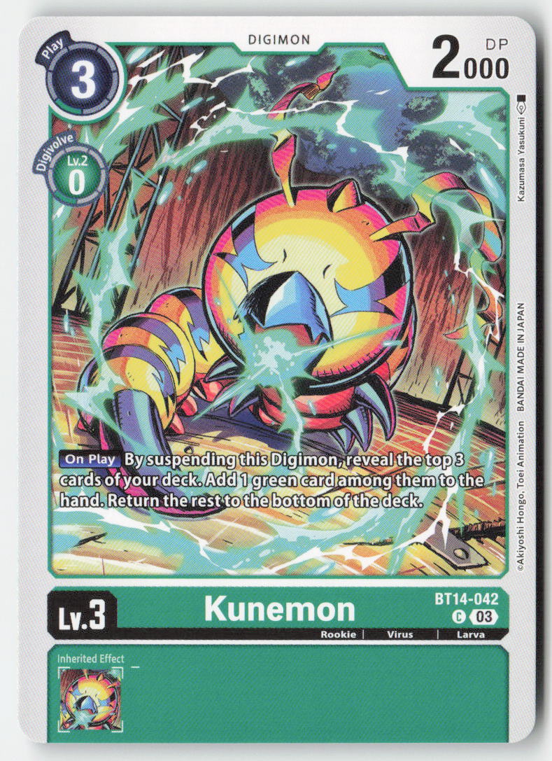 Kunemon BT14-042 Normal Common Near Mint, Front