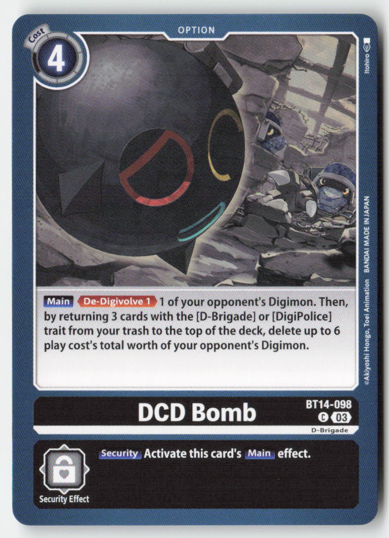 DCD Bomb BT14-098 Normal Common Near Mint, Front