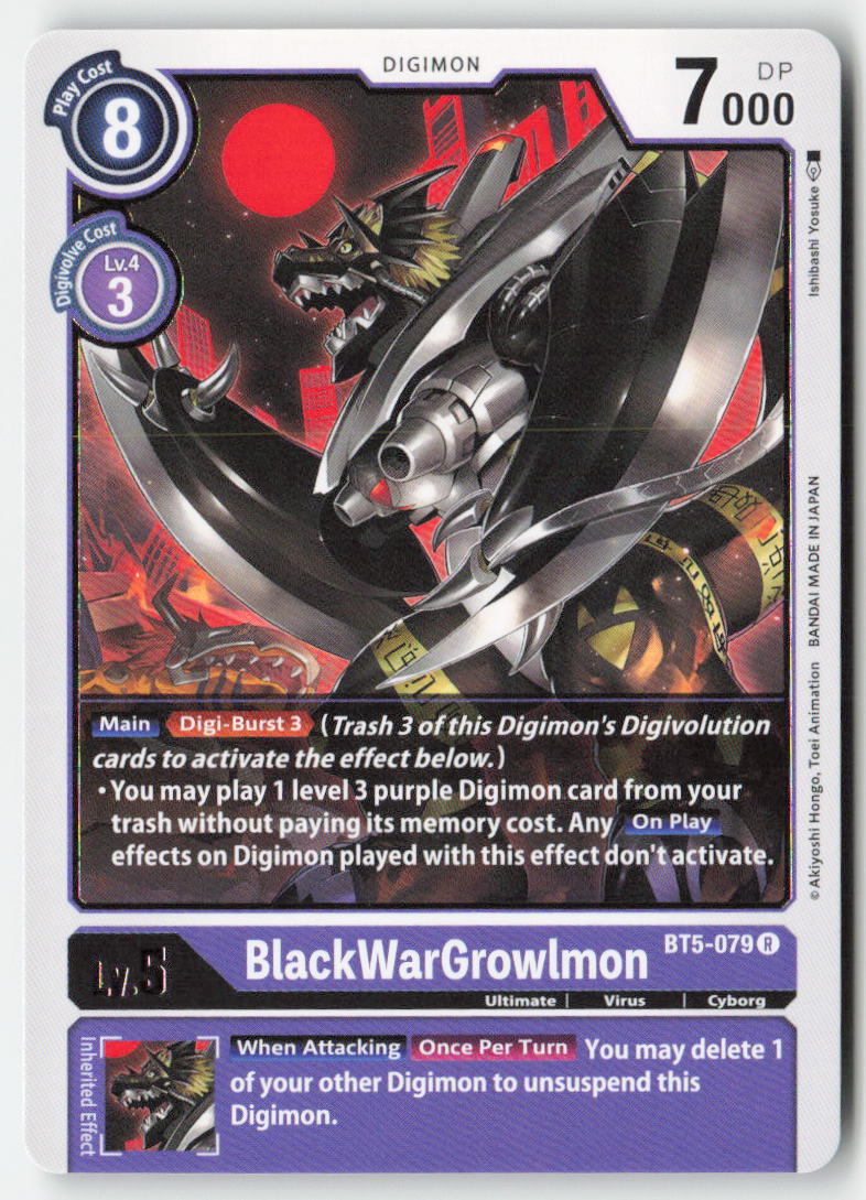 BlackWarGrowlmon BT5-079 Normal Rare Near Mint, Front