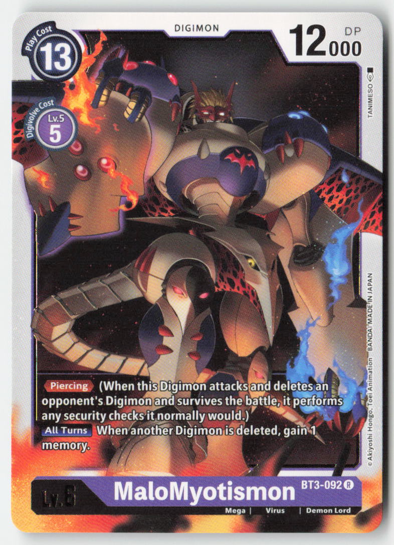 MaloMyotismon BT3-092 Normal Rare Near Mint, Front