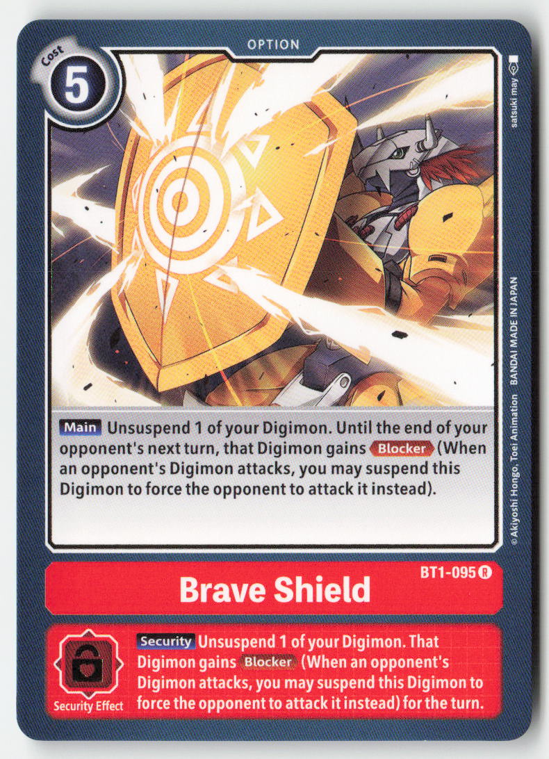 Brave Shield BT1-095 Normal Rare Near Mint, Front