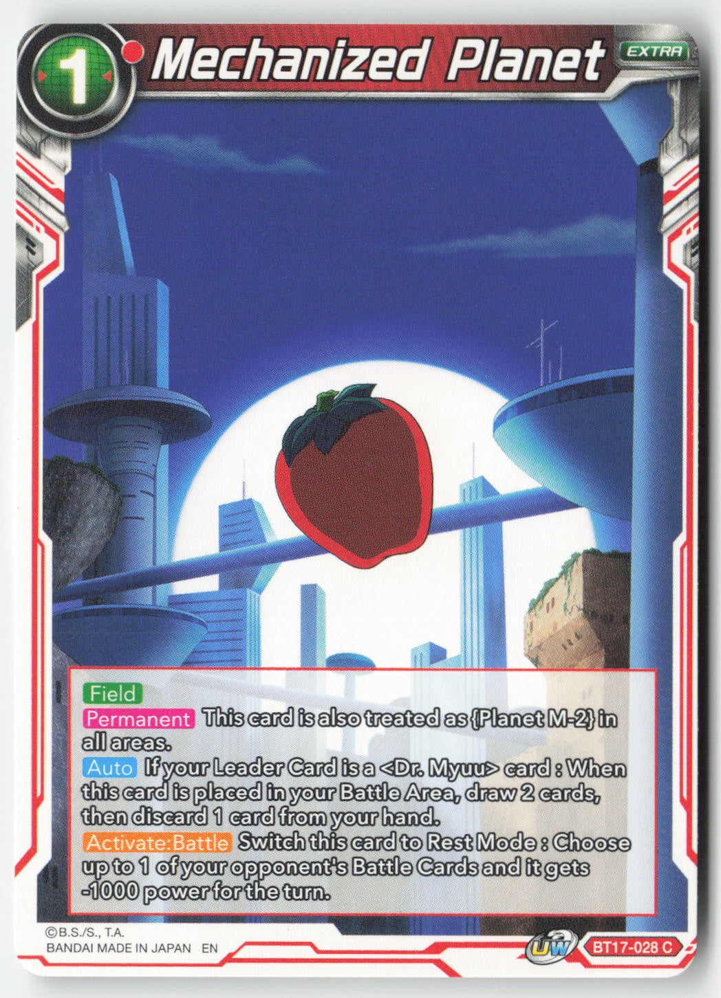 Mechanized Planet BT17-028 Normal Common Lightly Played, Front