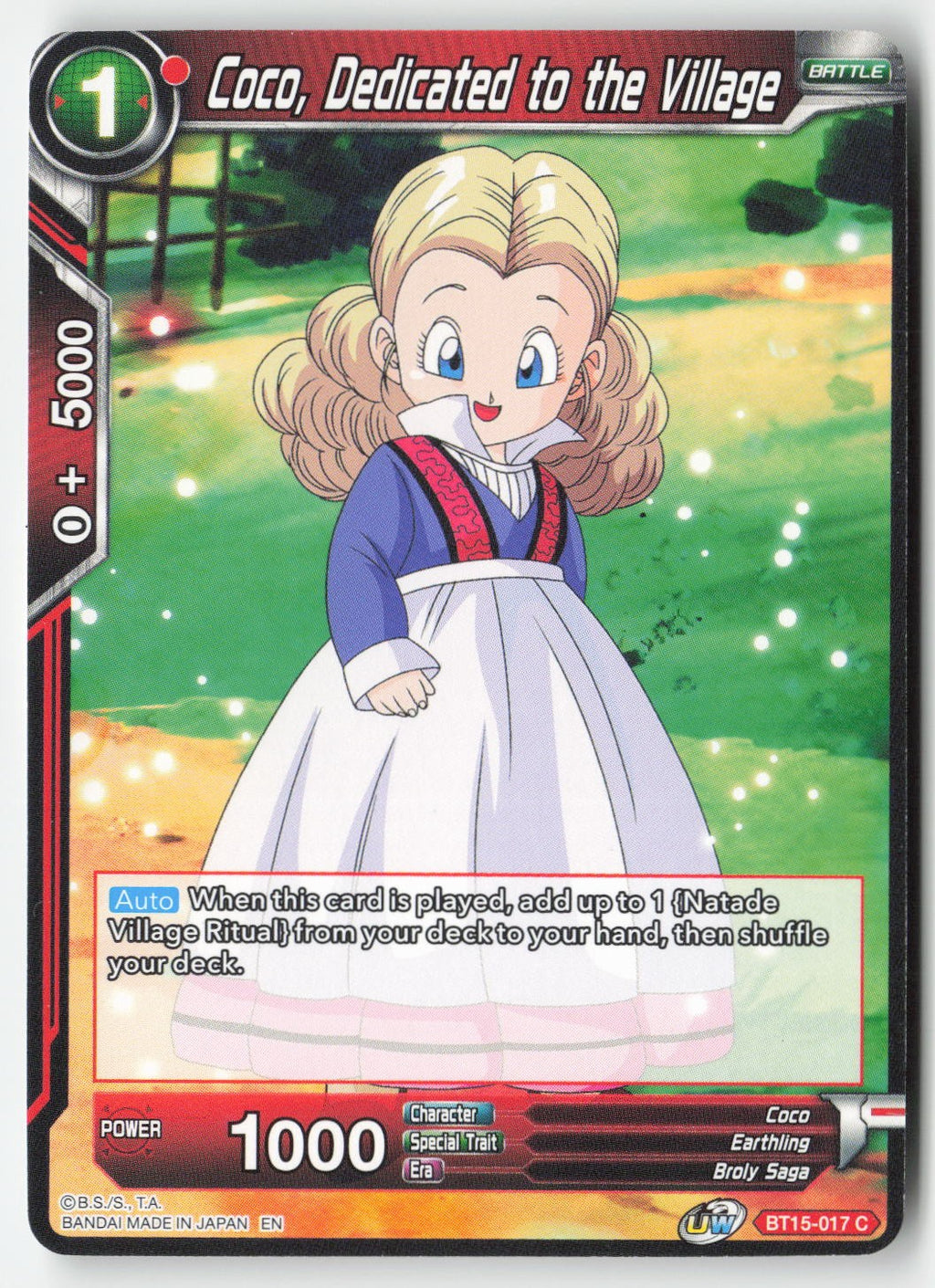 Coco, Dedicated to the Village BT15-017 Normal Common Lightly Played