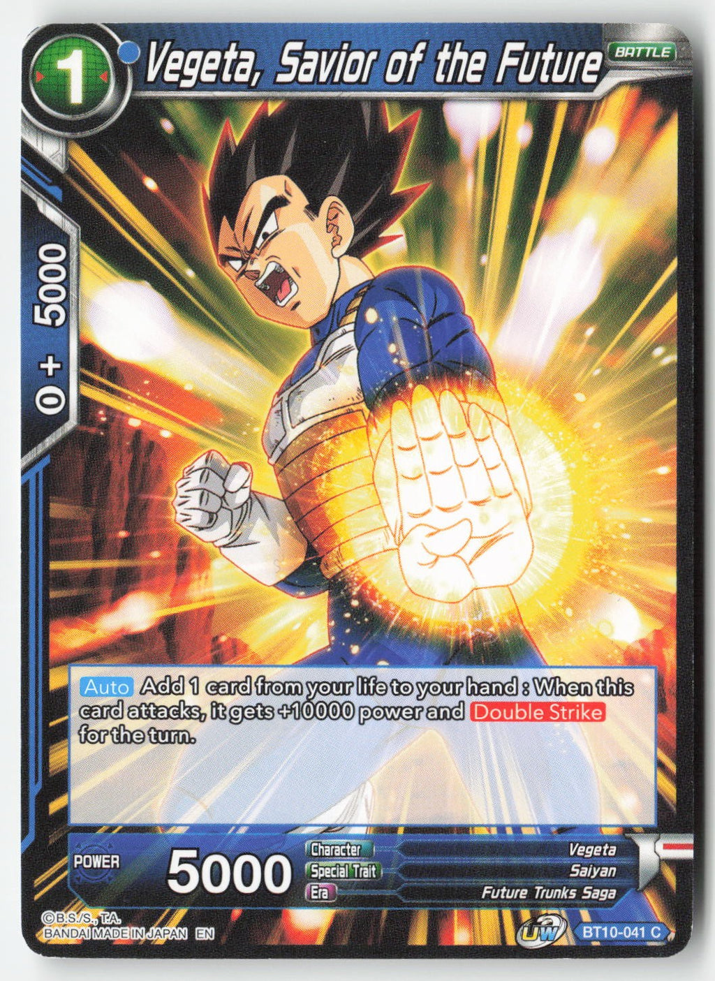 Vegeta, Savior of the Future BT10-041 Normal Common Lightly Played