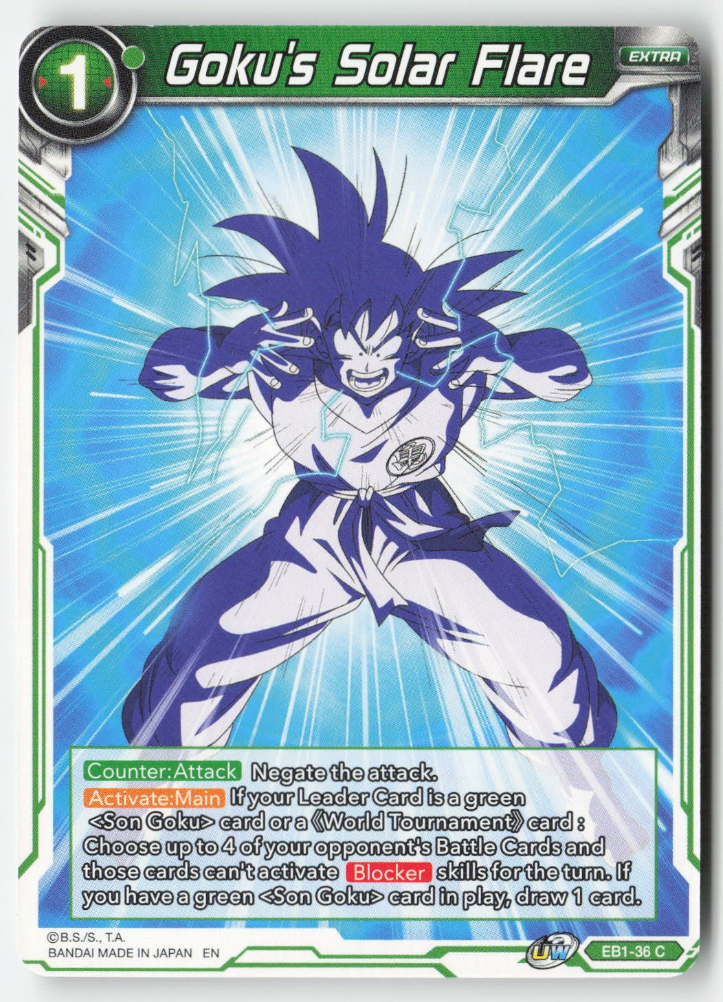 Goku's Solar Flare EB1-36 Normal Common Lightly Played