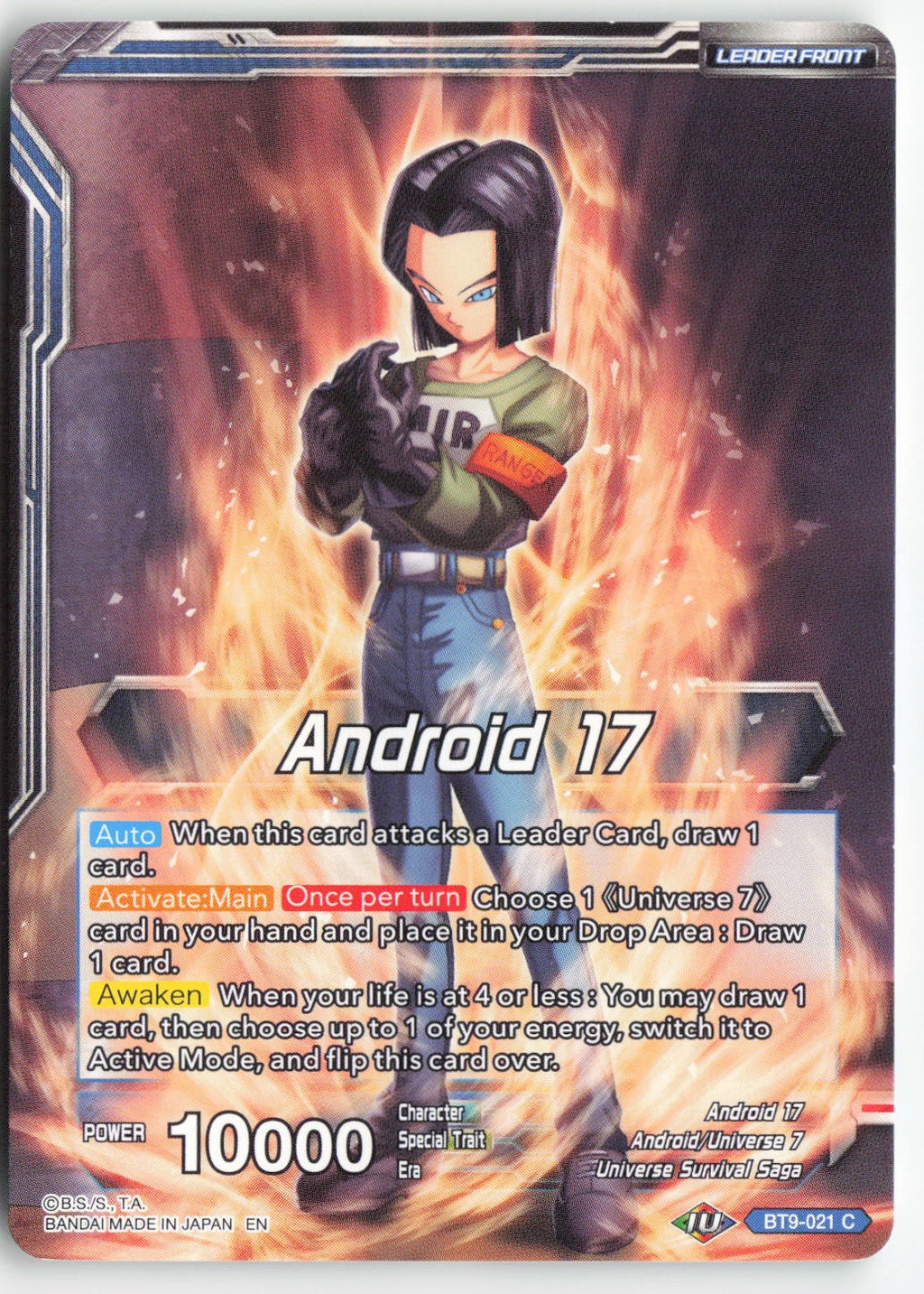 Android 17 // Android 17, Universal Guardian BT9-021 Normal Common Lightly Played