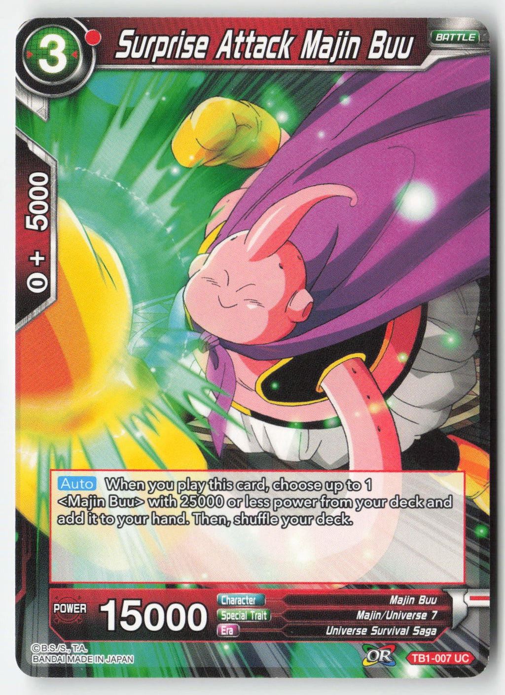 Surprise Attack Majin Buu TB1-007 Normal Uncommon Lightly Played
