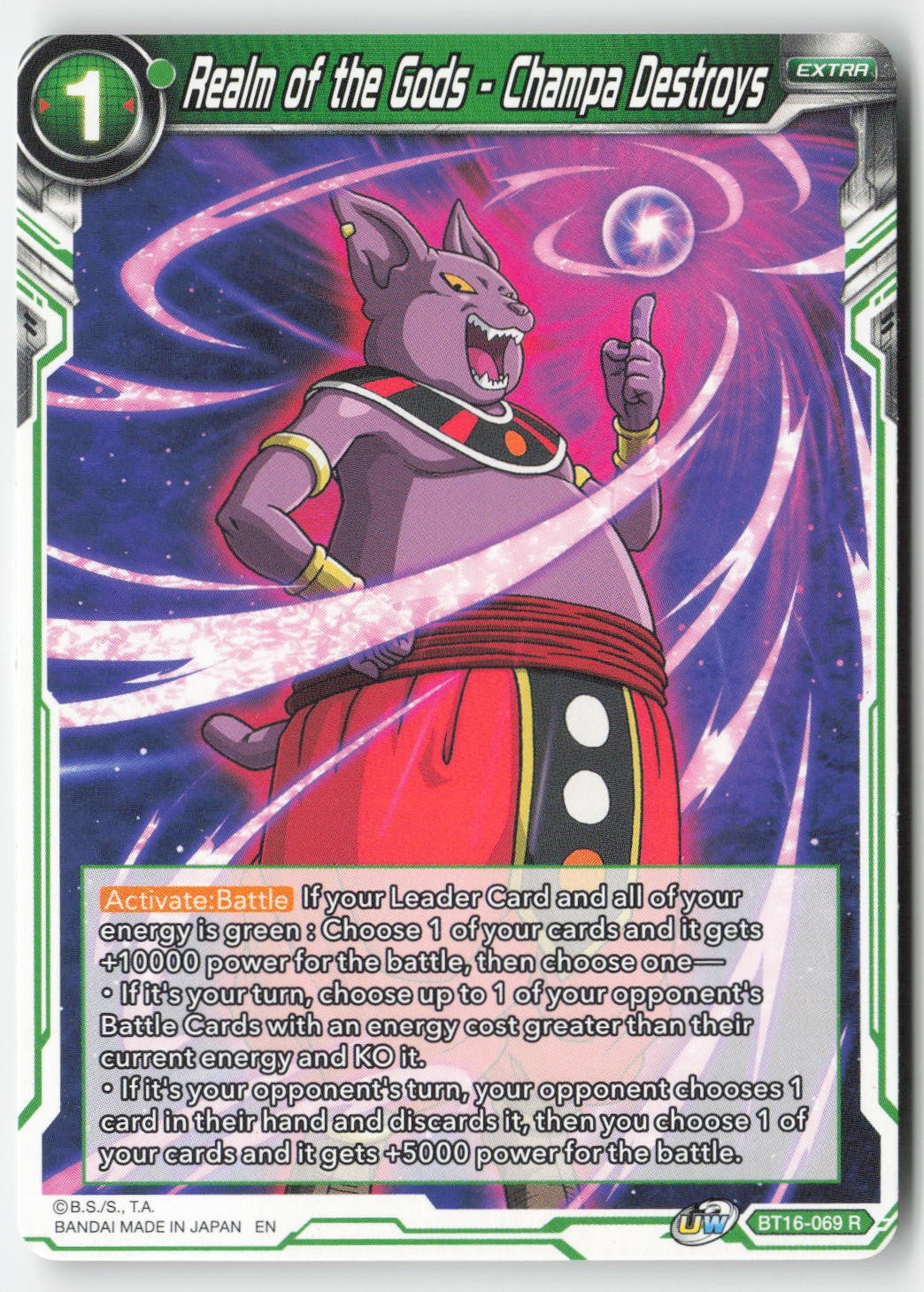 Realm of the Gods - Champa Destroys BT16-069 Normal Rare Lightly Played, Front