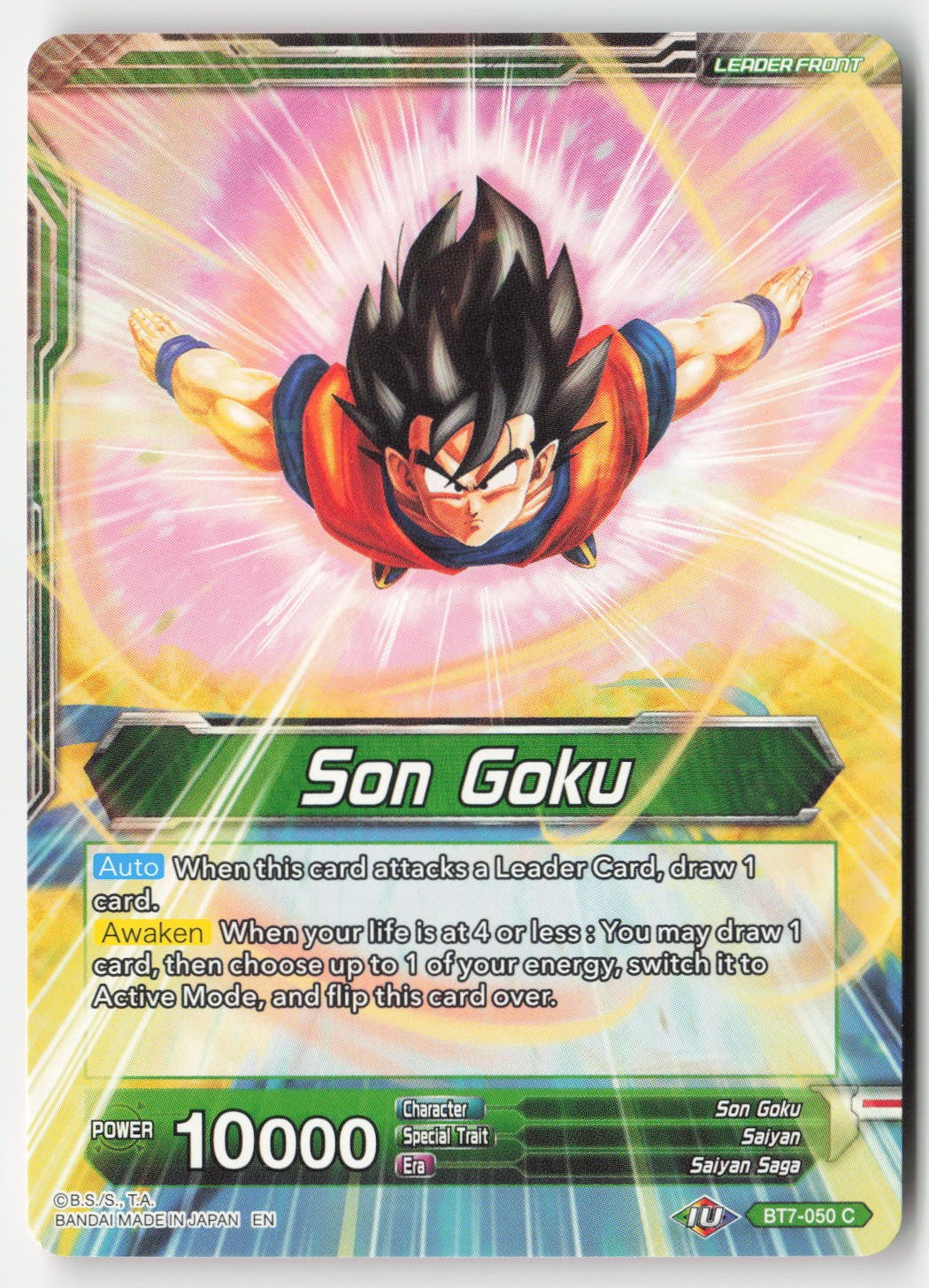 Son Goku // Kaio-Ken Son Goku, Training Complete BT7-050 Normal Common Lightly Played