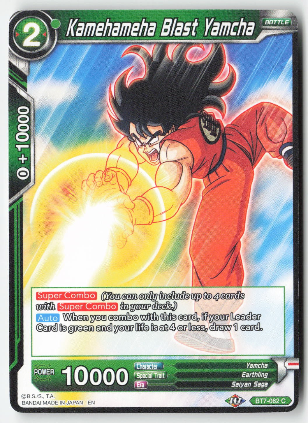 Kamehameha Blast Yamcha BT7-062 Normal Common Lightly Played